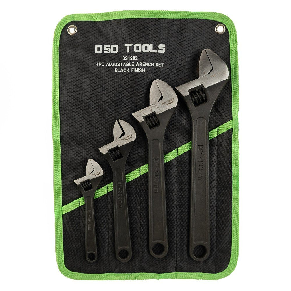 DSD TOOLS 4PC ADJUSTABLE WRENCH SET BLACK FINISH DS1282 image 0