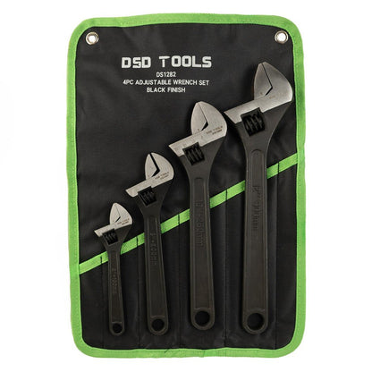 DSD TOOLS 4PC ADJUSTABLE WRENCH SET BLACK FINISH DS1282 image 0