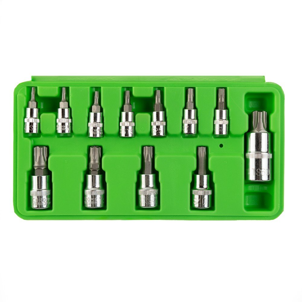 DSD TOOLS 12PC TAMPER STAR PLUS BIT SOCKETS SET 1/4" 3/8" 1/2' DR  DS1236 image 2