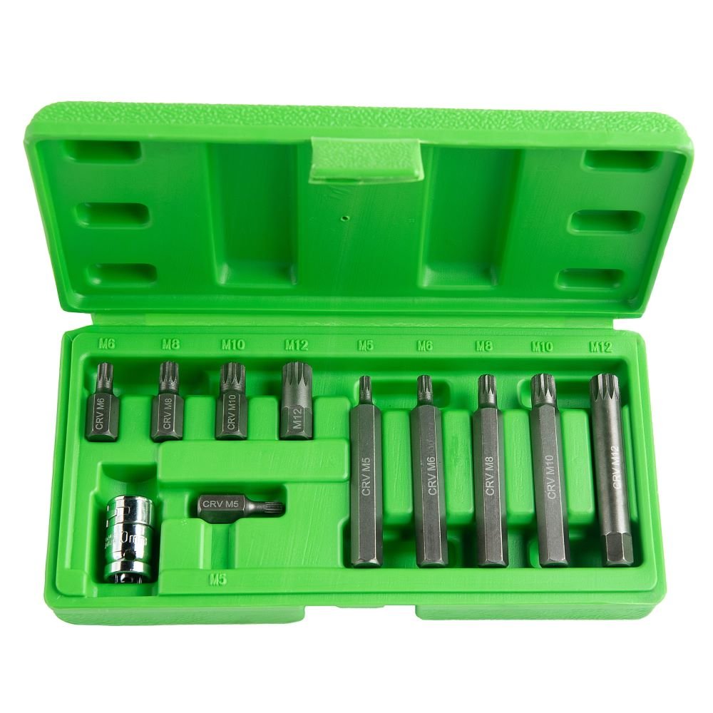 DSD TOOLS 11PC 3/8" DR SPLINE BIT SET DS1215 image 0