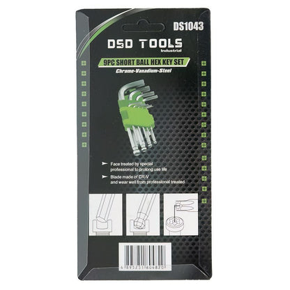 DSD TOOLS 9PC SHORT BALL HEX KEY SET DS1043 image 2