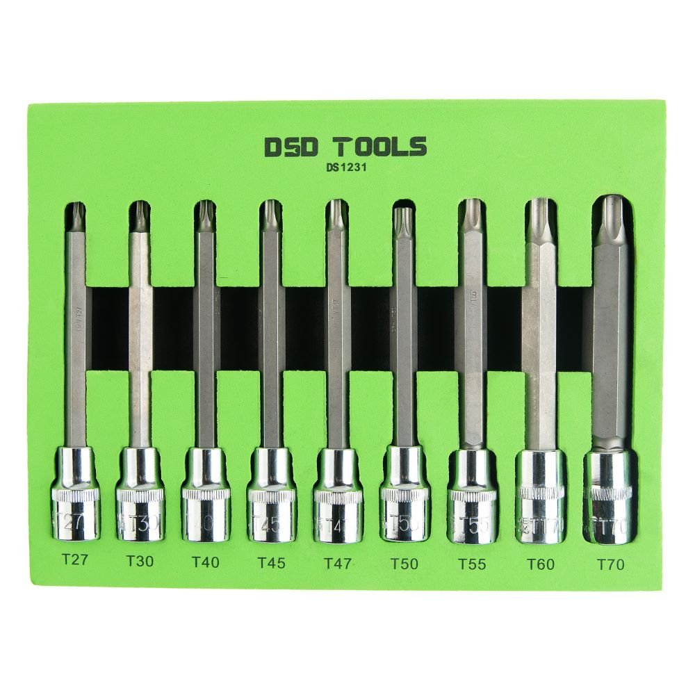 DSD TOOLS 9PC 1/2" DR TORX BIT SOCKETS DS1231 image 0