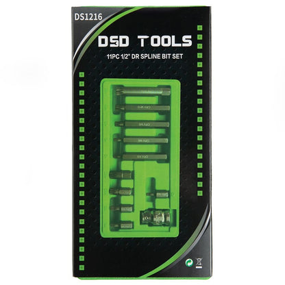 DSD TOOLS 11PC 1/2" DR SPLINE BIT SET DS1216 image 4