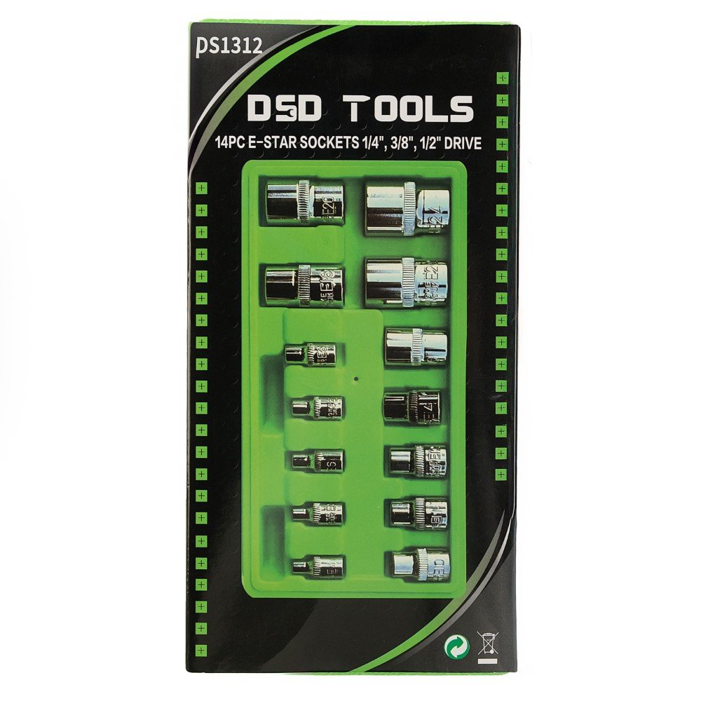 DSD TOOLS 14PC E-STAR SOCKETS 1/4", 3/8", 1/2" DRIVE DS1312 image 3