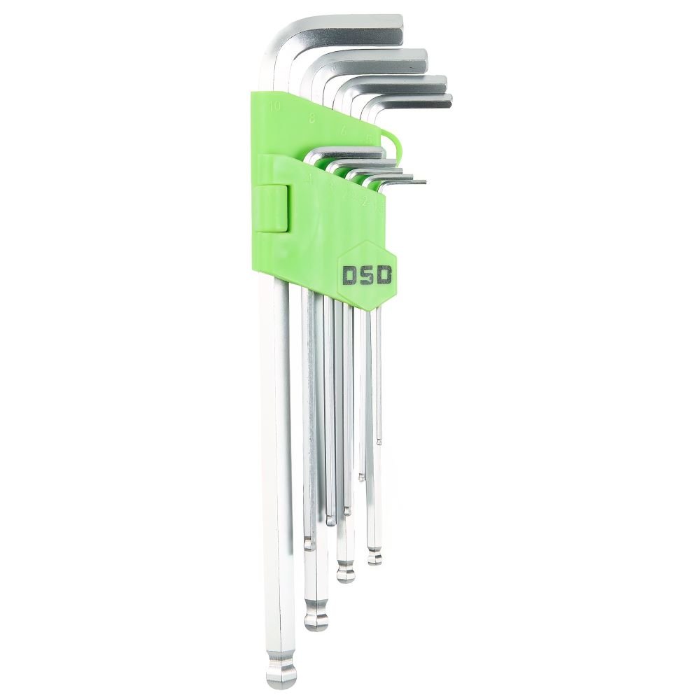 DSD TOOLS 9PC EXTRA LONG BALL HEX KEY SET DS1044 image 0