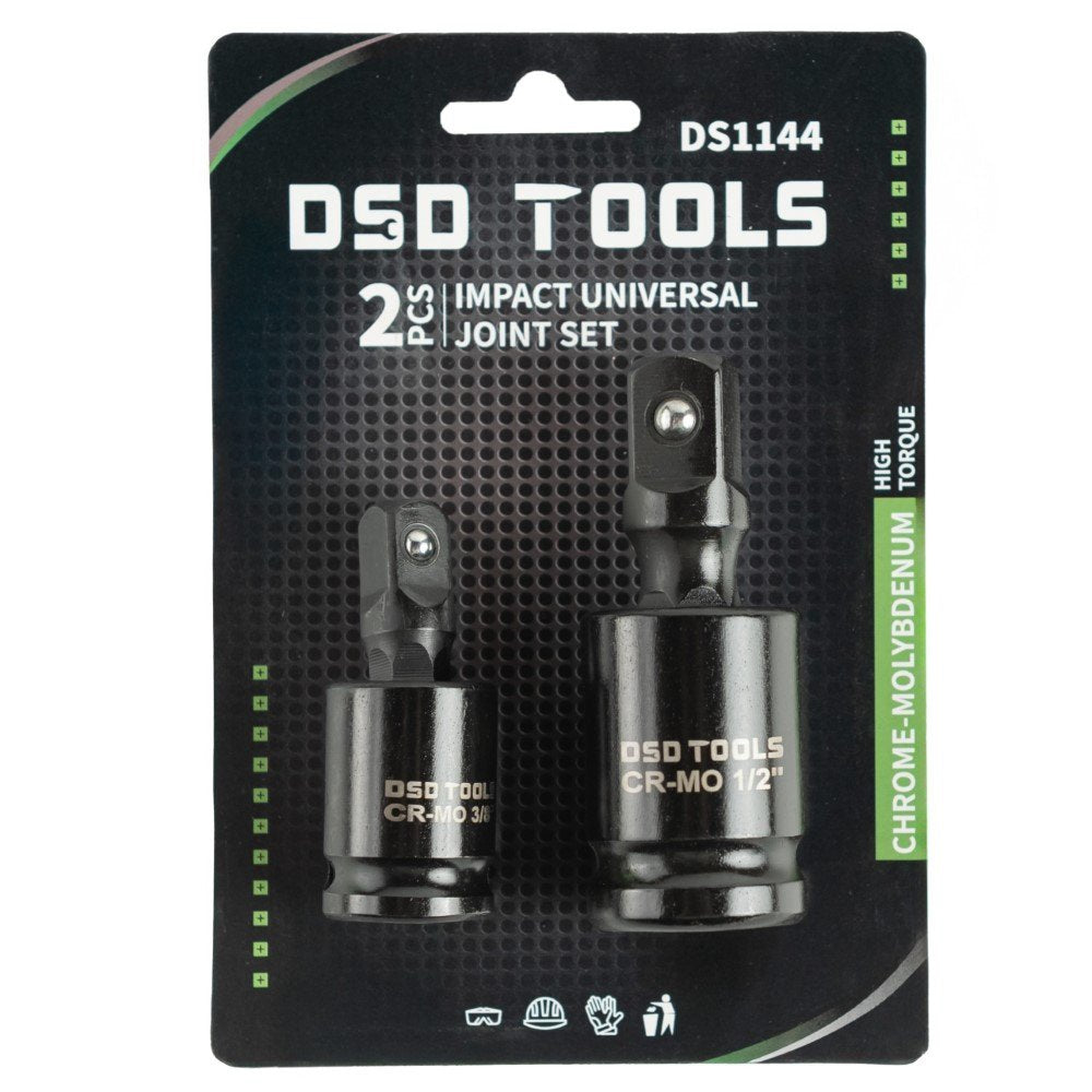 DSD TOOLS 3/8 &amp; 1/2 DR 2PC IMPACT UNIVERSAL JOINT SET DS1144 image 1