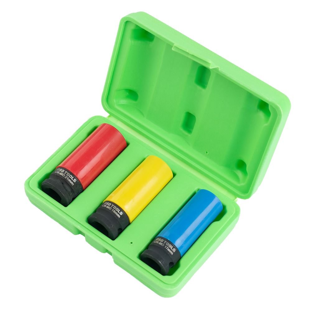 DSD TOOLS 3PC 1/2" DR DEEP IMPACT SOCKETS FOR ALLOY WHEELS DS1186 image 0