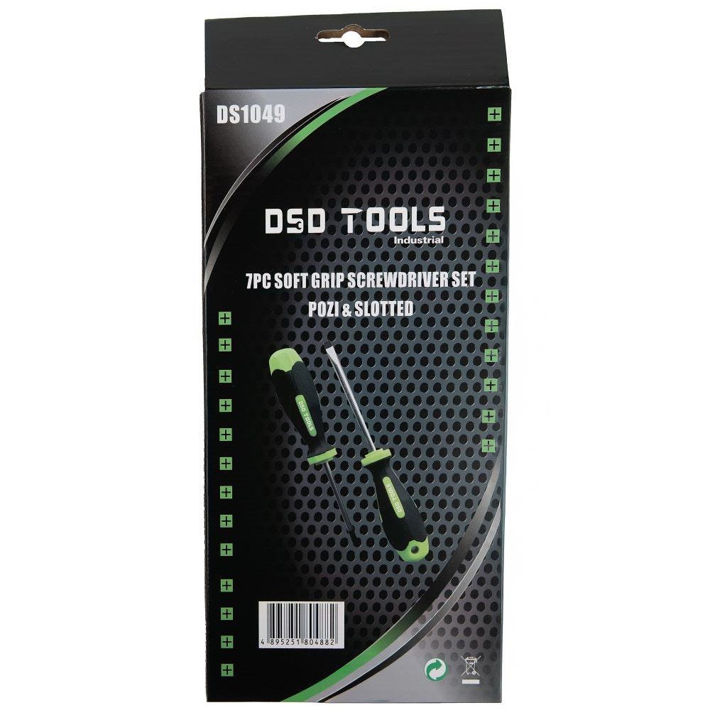 DSD TOOLS 7PC SOFT GRIP SCREWDRIVER SET POZI &amp; SLOTTED DS1049 image 2