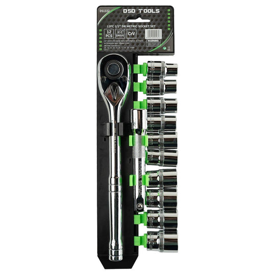 DSD TOOLS 12PC 1/2" DR METRIC SOCKET SET 10 - 21MM  DS1332 image 0