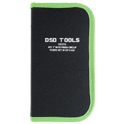 DSD TOOLS 4PC 7" NI-FE FINISH CIRCLIP PLIERS SET IN ZIP CASE DS1276 image 2