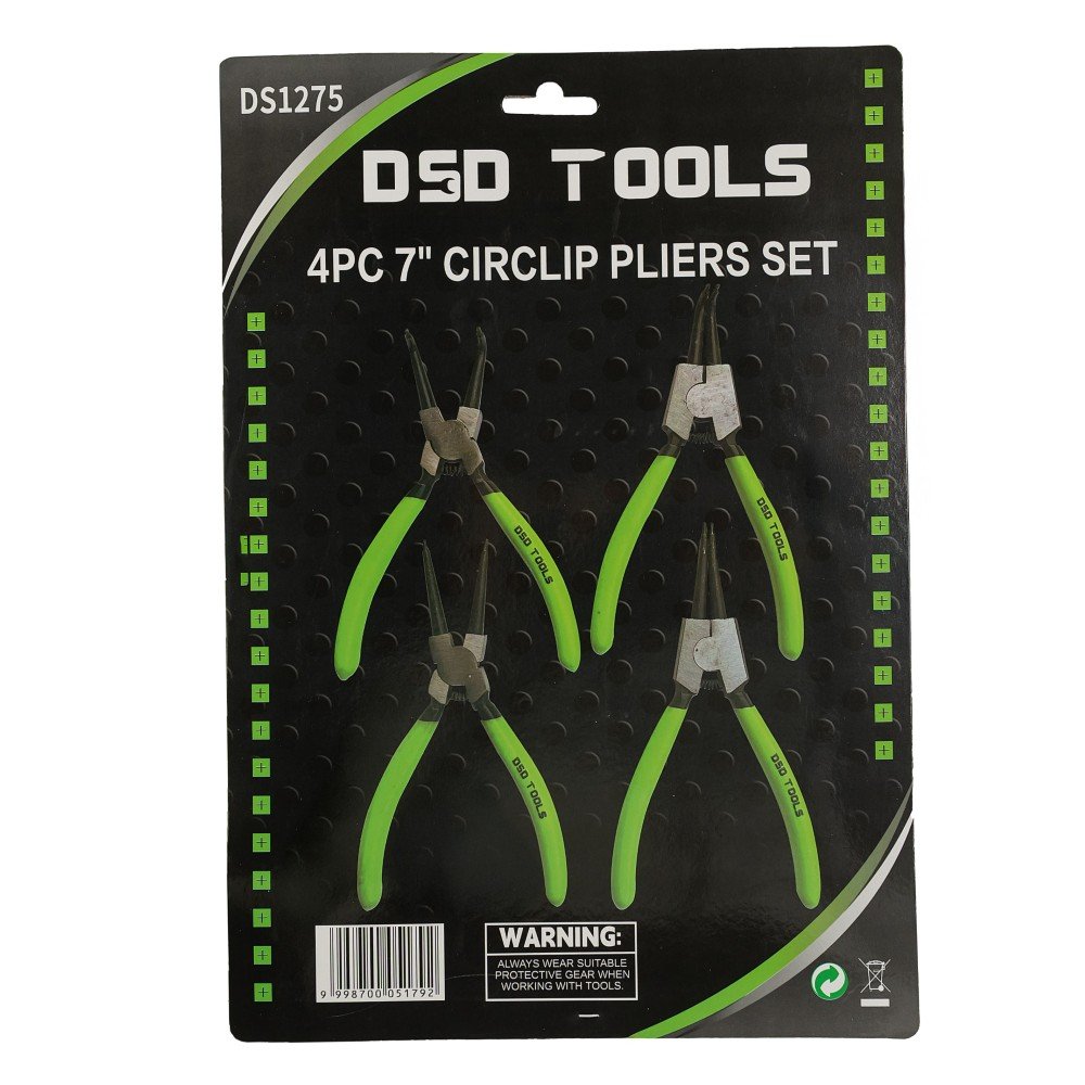 DSD TOOLS 4PC 7" CIRCLIP PLIERS SET DS1275 image 1