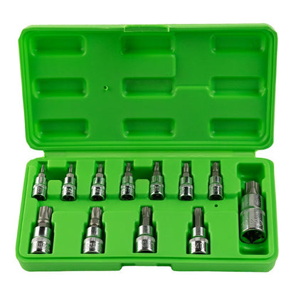 DSD TOOLS 12PC TAMPER STAR PLUS BIT SOCKETS SET 1/4" 3/8" 1/2' DR  DS1236 image 0