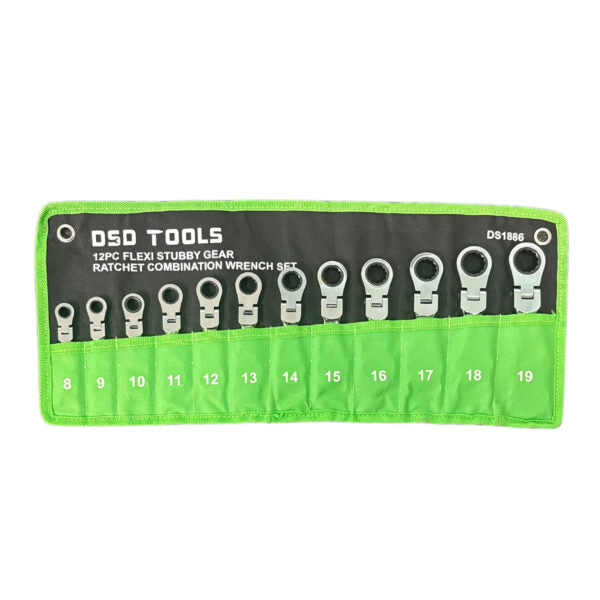 Flexi stubby ratchet spanners close up