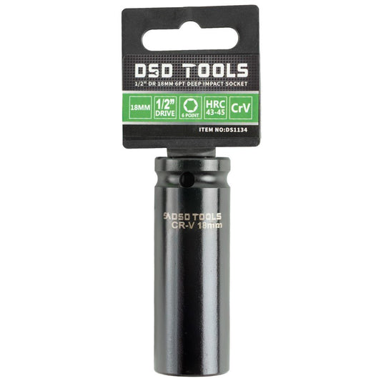 DSD TOOLS 1/2 DR 18MM 6PT DEEP IMPACT SOCKET DS1134 image 0