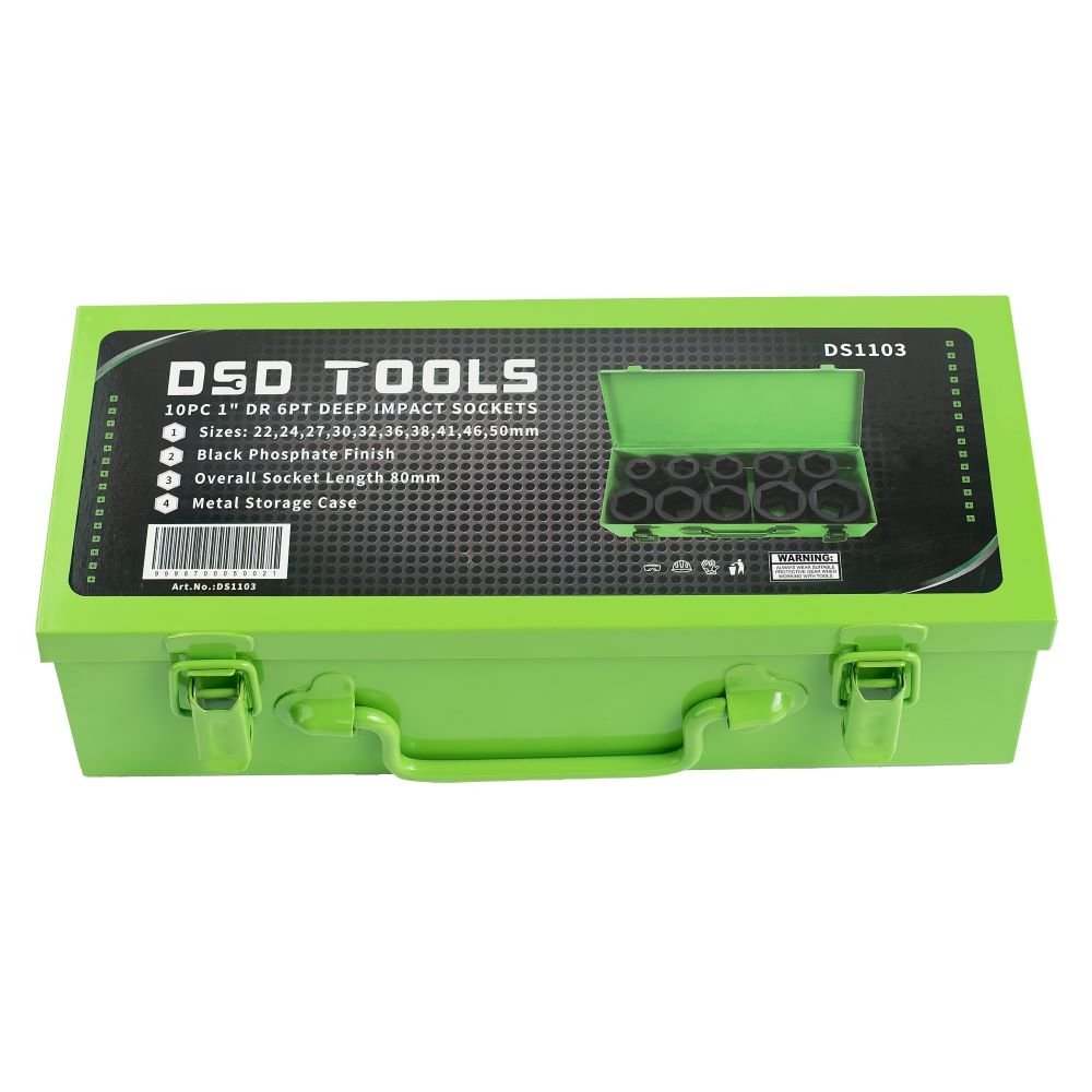 DSD TOOLS 10PC 1" DR 6PT DEEP IMPACT SOCKETS DS1103 image 0