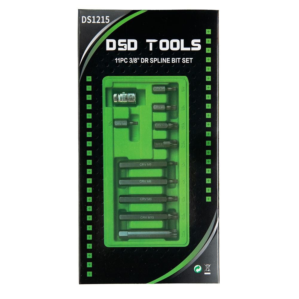 DSD TOOLS 11PC 3/8" DR SPLINE BIT SET DS1215 image 4