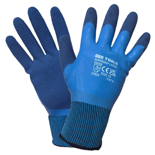 DSD TOOLS LATEX WATER RESISTANT GLOVES SIZE 10 XL BOX OF 120 PAIRS DS1291G image 0