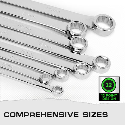 7Pc Aviation Double Ended Ring Extra Long Spanner Set 8 - 24mm