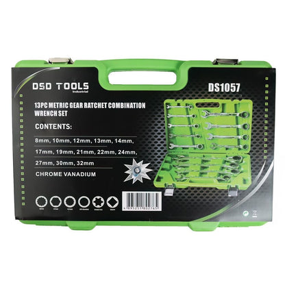 DSD TOOLS 13PC METRIC GEAR RATCHET COMBINATION WRENCH SET DS1057 image 5
