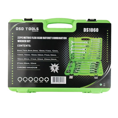 DSD TOOLS 22PC METRIC FLEX GEAR RATCHET COMBINATION WRENCH SET DS1060 image 5