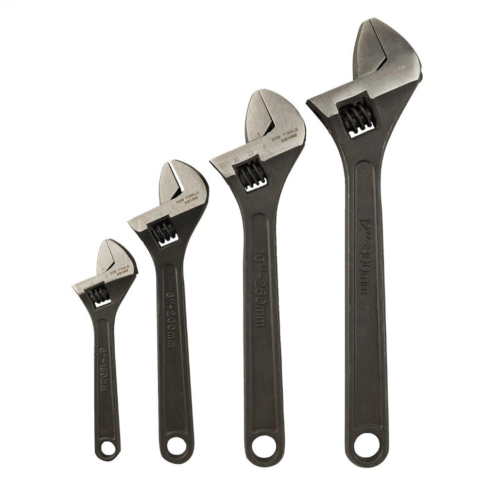 DSD TOOLS 4PC ADJUSTABLE WRENCH SET BLACK FINISH DS1282 image 0