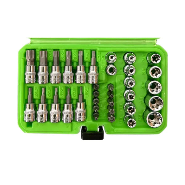 34PC 3/8″ DR TORX BIT SOCKETS & E SOCKET SET