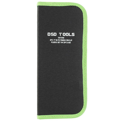 DSD TOOLS 4PC 9" NI-FE FINISH CIRCLIP PLIERS SET IN ZIP CASE DS1250 image 2