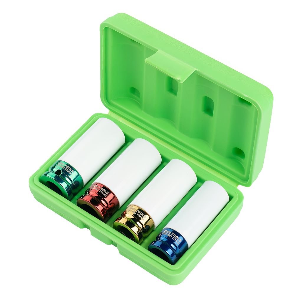 DSD TOOLS 4PC 1/2" DR DEEP IMPACT SOCKETS FOR ALLOY WHEELS DS1128 image 1