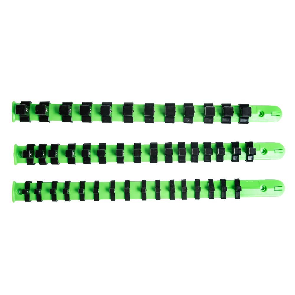 DSD TOOLS 3PC 1/4", 3/8", 1/2" DR SOCKET STORAGE RAILS - 44 CLIPS DS1359 image 1
