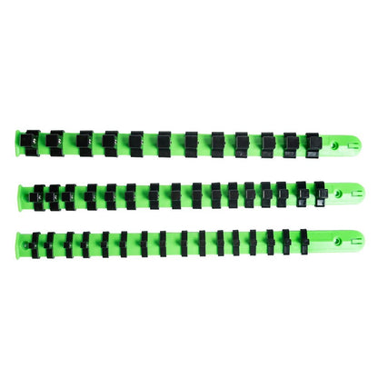 DSD TOOLS 3PC 1/4", 3/8", 1/2" DR SOCKET STORAGE RAILS - 44 CLIPS DS1359 image 1