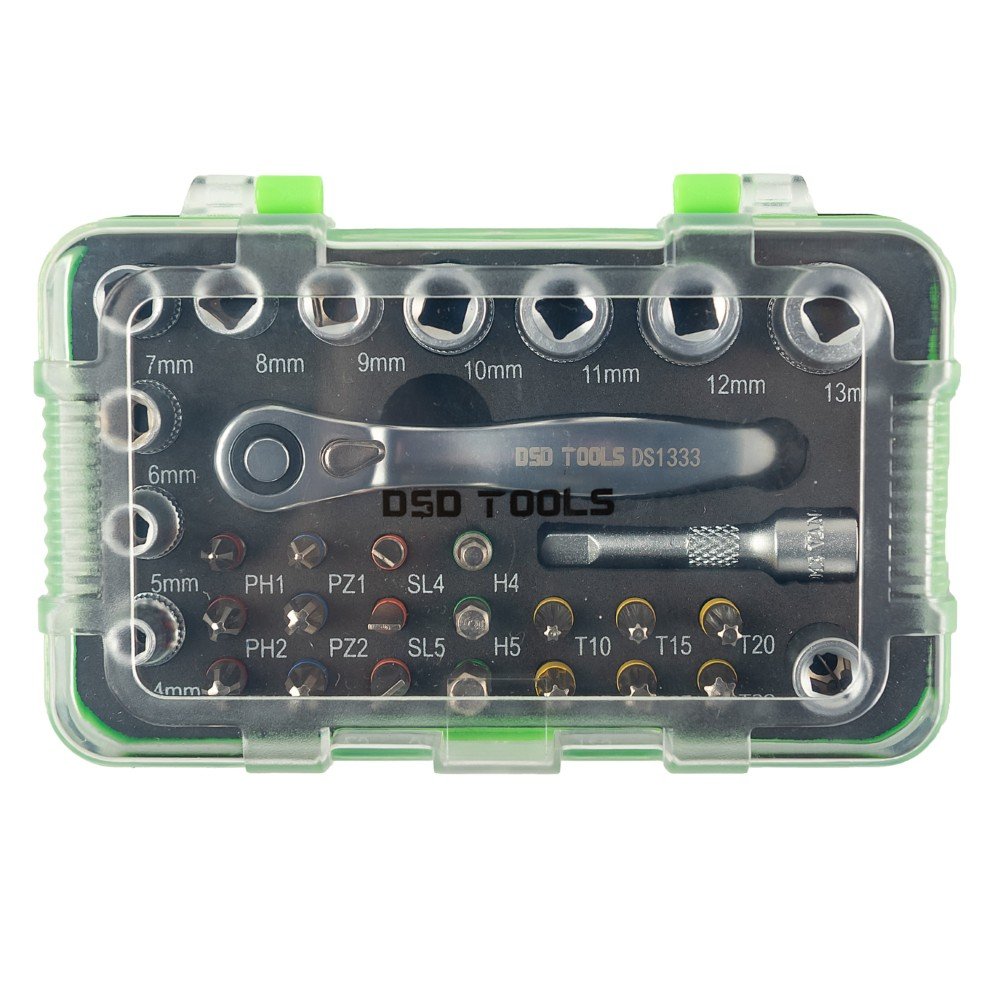 DSD TOOLS 31PC 1/4" DR SOCKET &amp; BIT SET DS1333 image 3