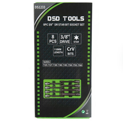 DSD TOOLS 8PC 3/8" DR 110MM(L) STAR BIT SOCKETS DS1233 image 5