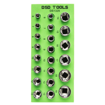 DSD TOOLS 22PC 1/4" &amp; 3/8" DR SUPER LOCK SOCKETS DS1329 image 0