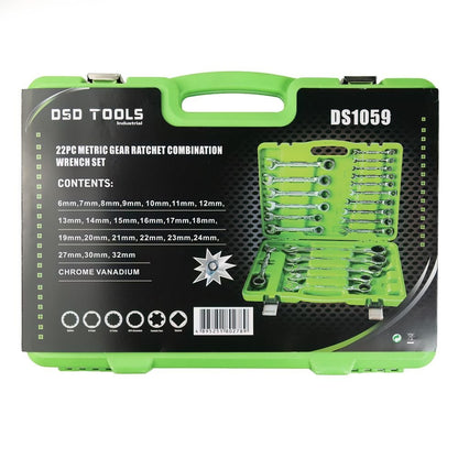 DSD TOOLS 22PC METRIC GEAR RATCHET COMBINATION WRENCH SET DS1059 image 5
