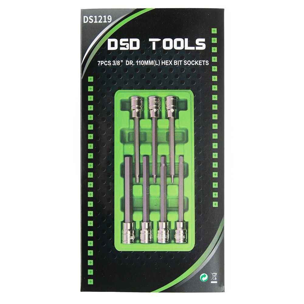 DSD TOOLS 7PCS 3/8” DR. 110MM(L) HEX BIT SOCKETS DS1219 image 4