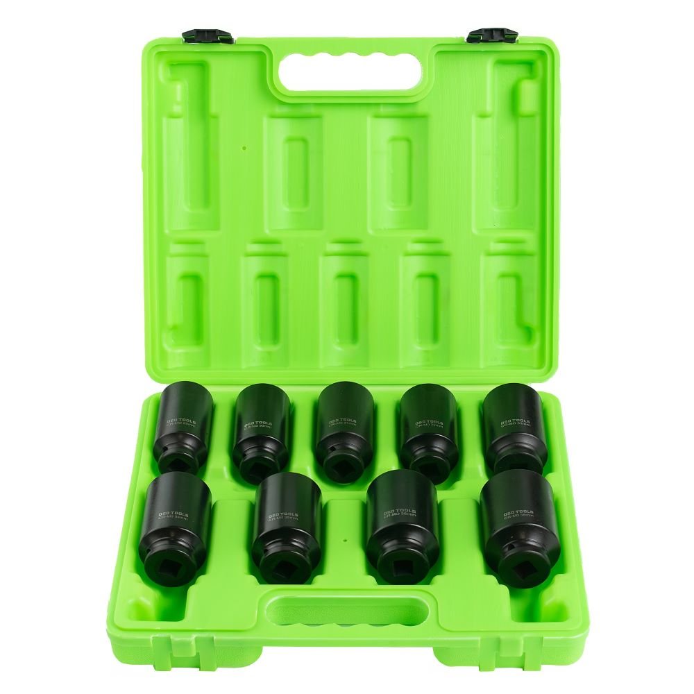 DSD TOOLS 9PC 1/2" DR 6PT DEEP IMPACT HUB NUT SOCKETS DS1114 image 0