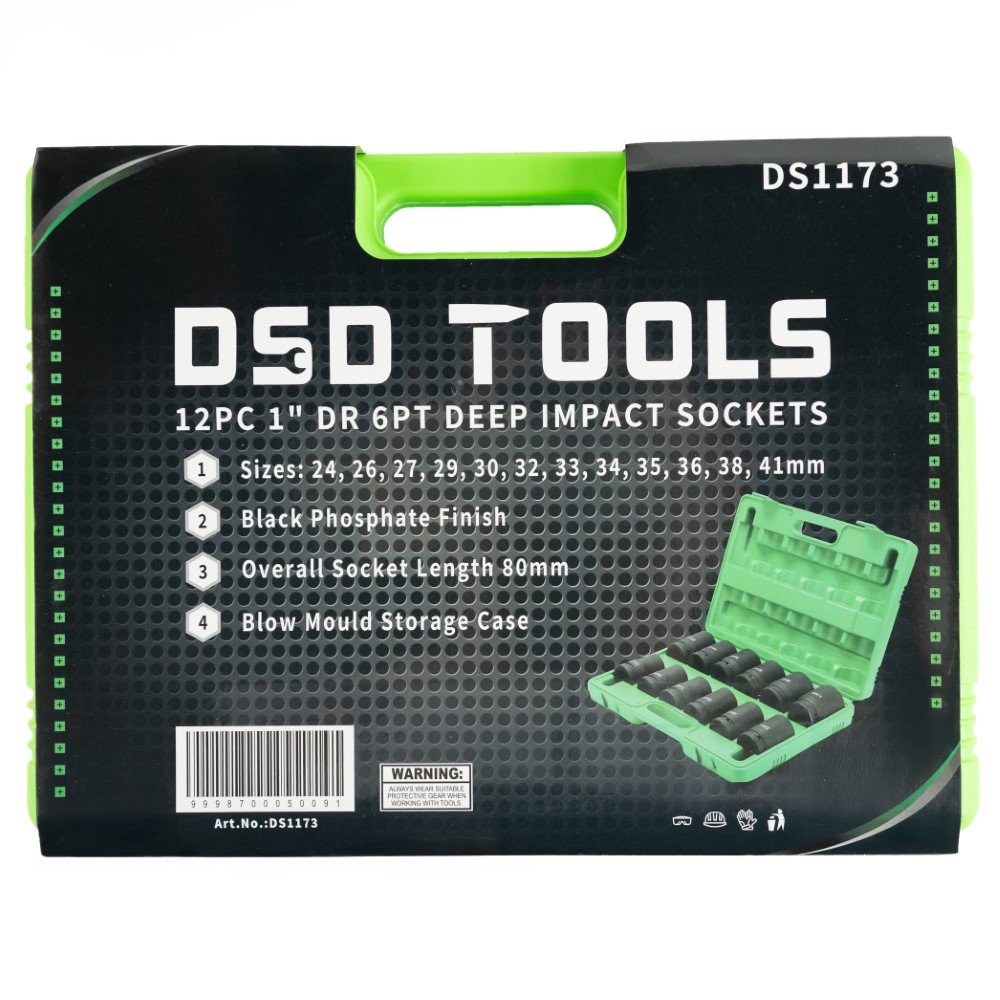DSD TOOLS 12PC 1 DR 6PT DEEP IMPACT SOCKETS METRIC DS1173 image 3