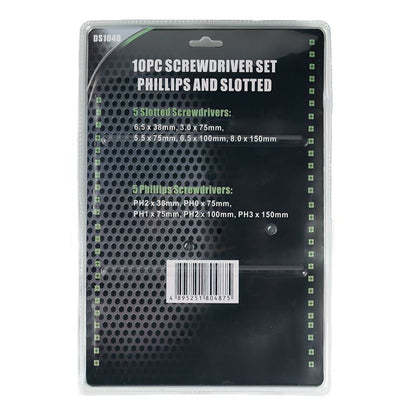 DSD TOOLS 10PC SCREWDRIVER SET PHILIPS AND SLOTTED DS1048 image 2