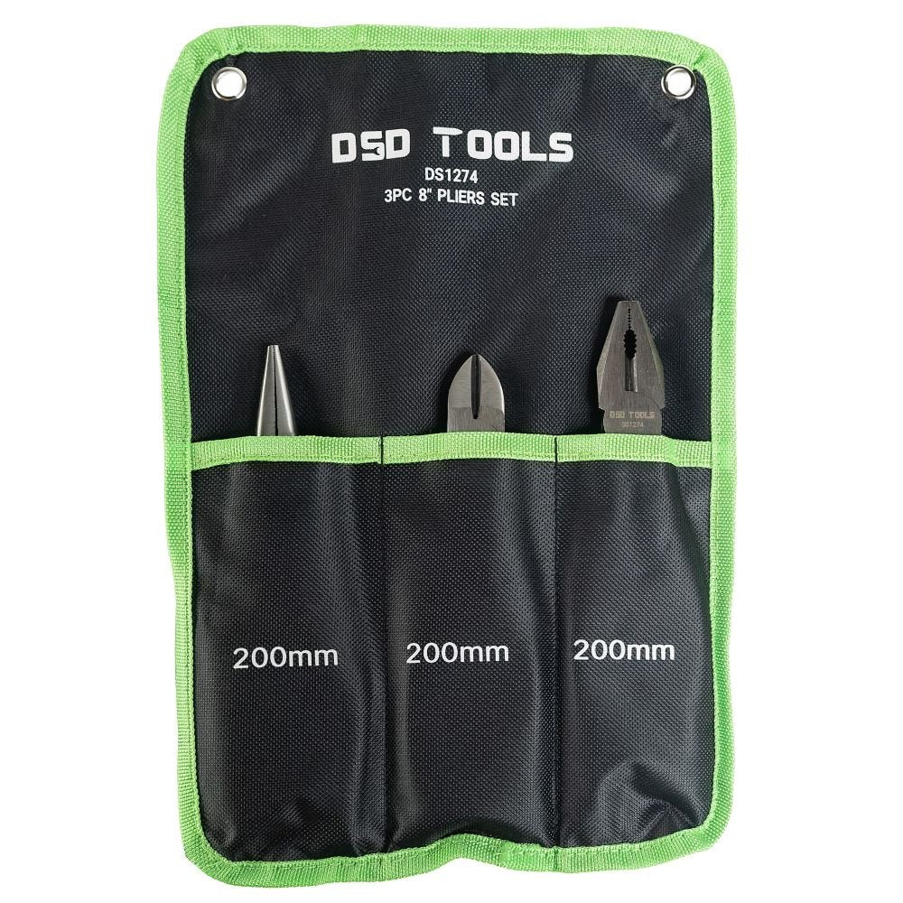 DSD TOOLS 3PC 8" PLIERS SET DS1274 image 2