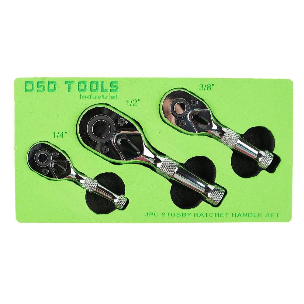 DSD TOOLS 3PC STUBBY RATCHET HANDLE SET DS1082 image 2