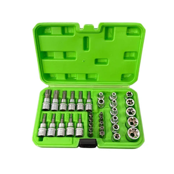 34PC 3/8″ DR TORX BIT SOCKETS & E SOCKET SET