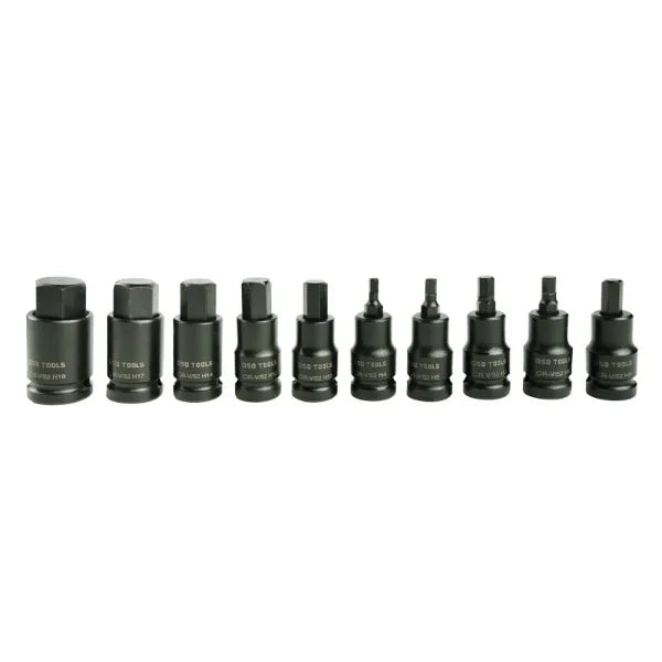 10PC 1/2″ DR IMPACT HEX BIT SOCKETS