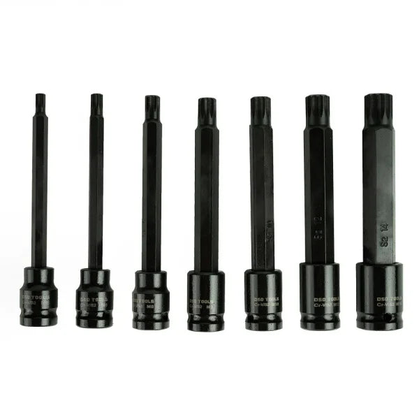 7PC 3/8″ DR EXTRA LONG IMPACT SPLINE BIT SOCKET SET
