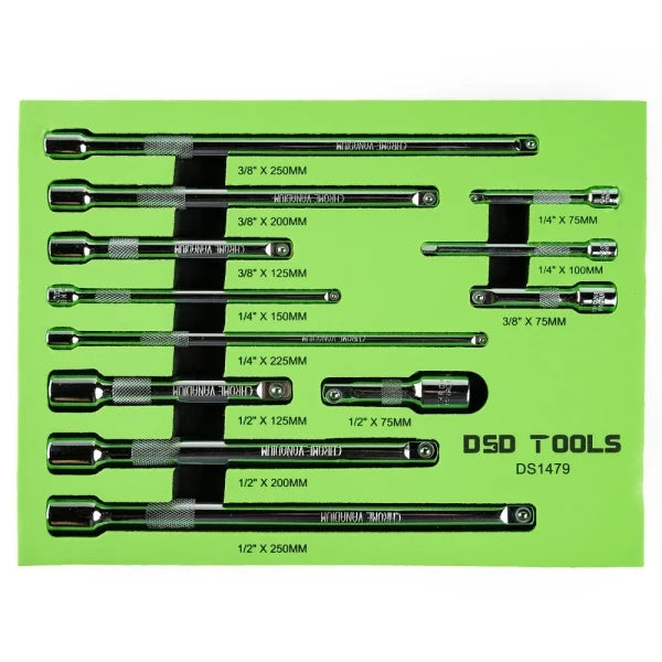 12PC EXTENSION BAR SET – 1/4″ 3/8″ 1/2