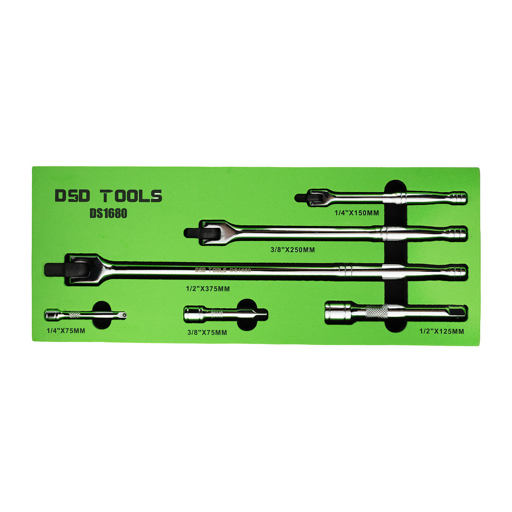 6pc Breaker Bar And Extension Bar Set