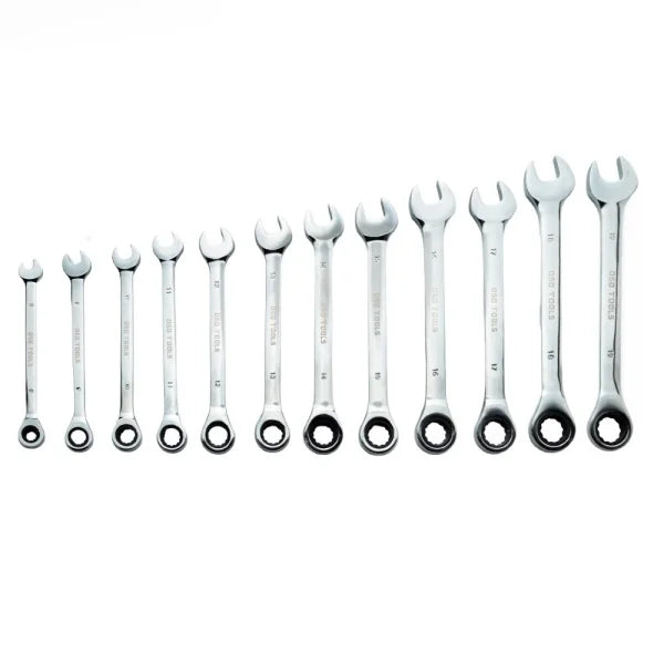 12pc Metric Ratchet Combination Wrench Set 8–19mm included in the Complete Metric Spanner Bundle