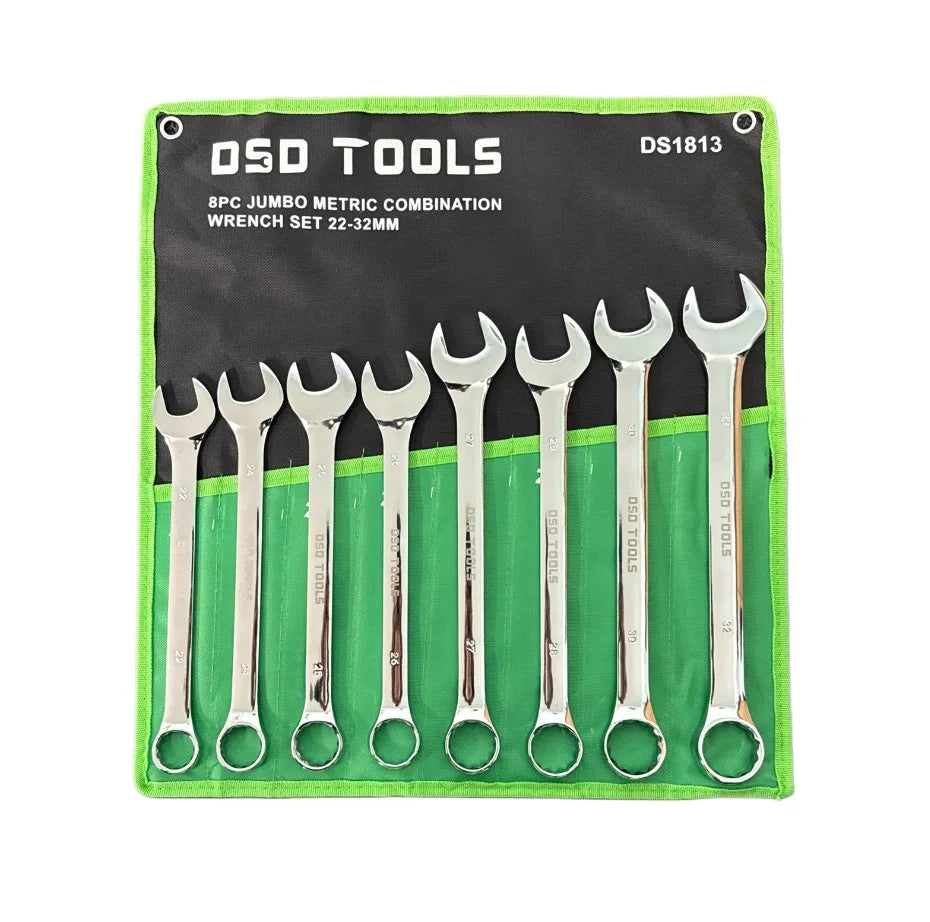 8pc Large Metric Combination Wrench Set 22–32mm included in the Complete Metric Spanner Bundle