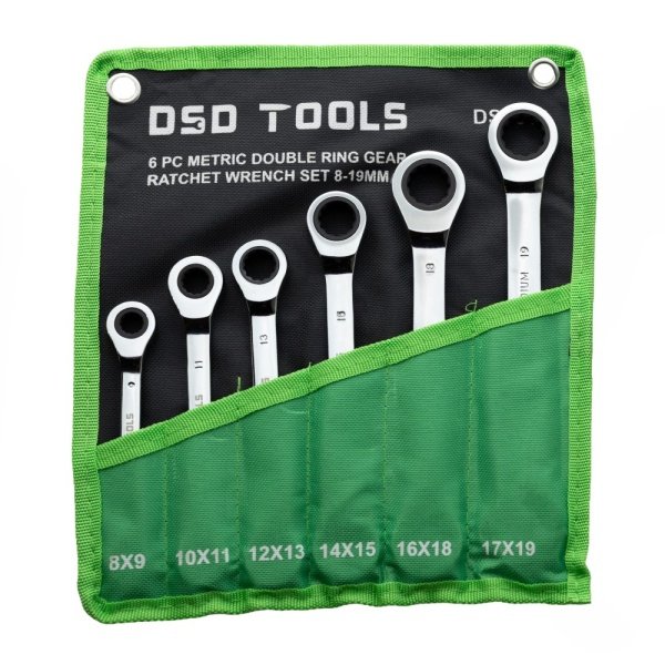 6pc Metric Double Ring Ratchet Wrench Set