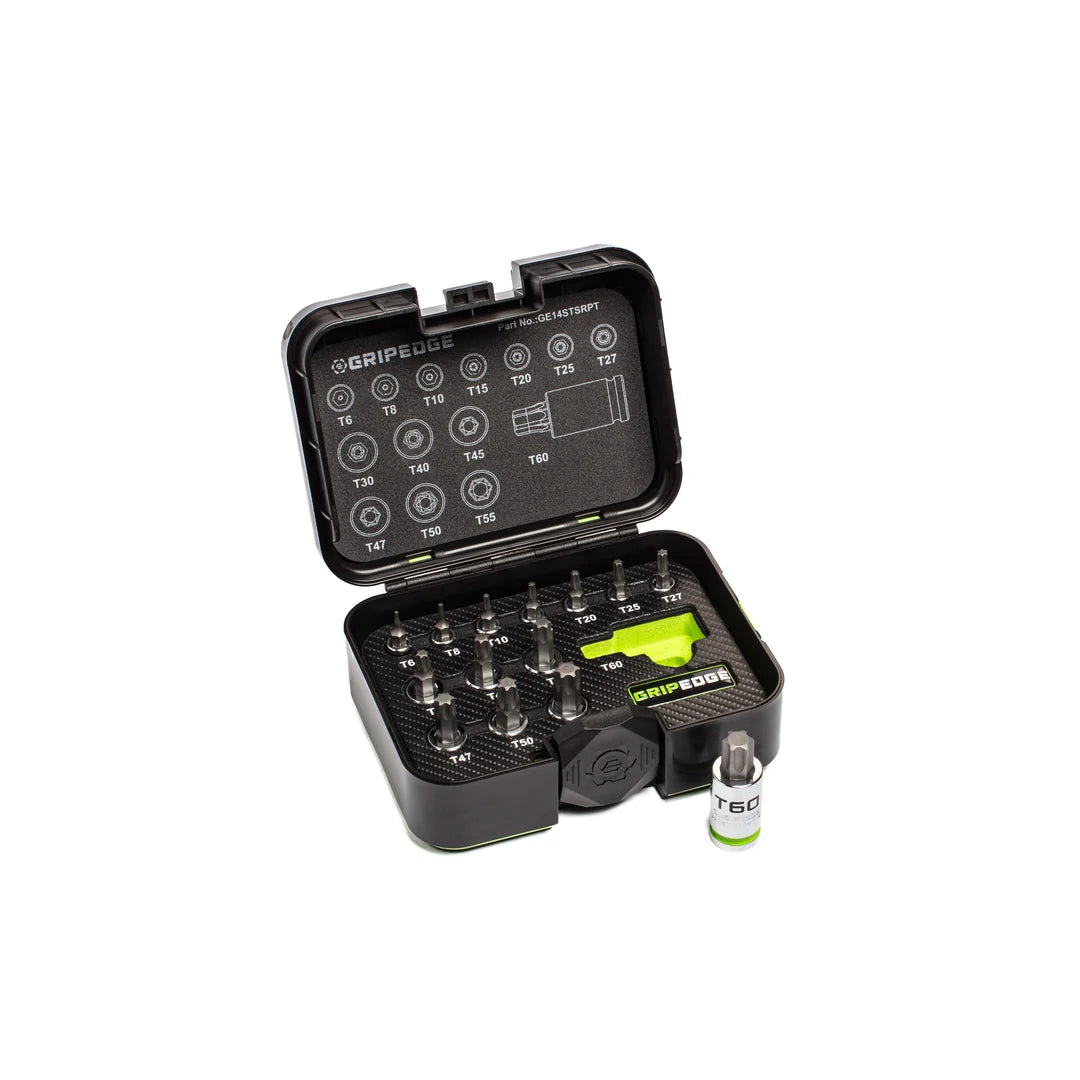 GripEdge 14PC RPT Torx Star Driver Set T6–T60