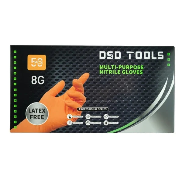 ORANGE NITRILE GLOVES 50PC PER BOX